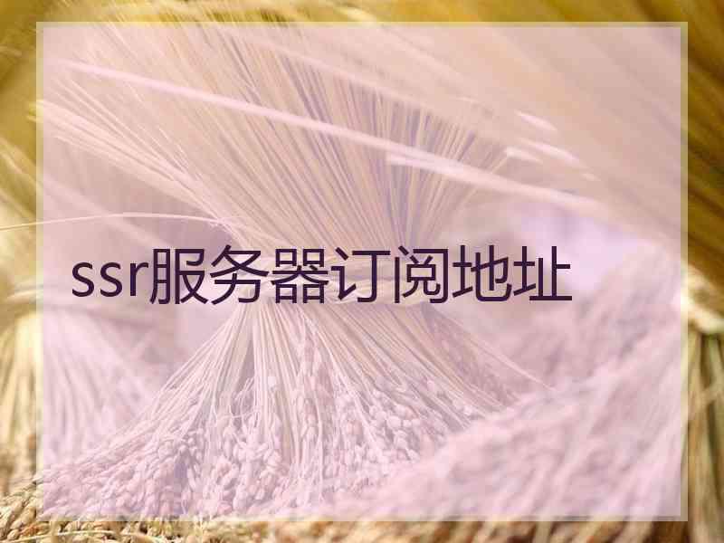 ssr服务器订阅地址